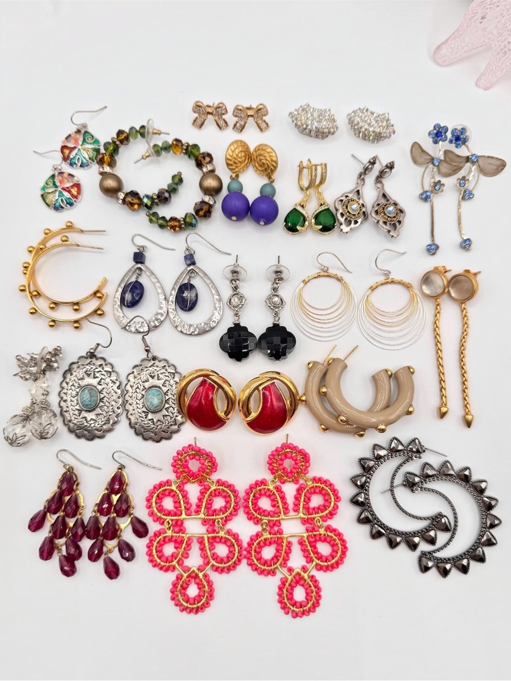 Pierced Earring Lot Costume Jewelry Mixed Styles Vintage To Now Reseller 20 Pair